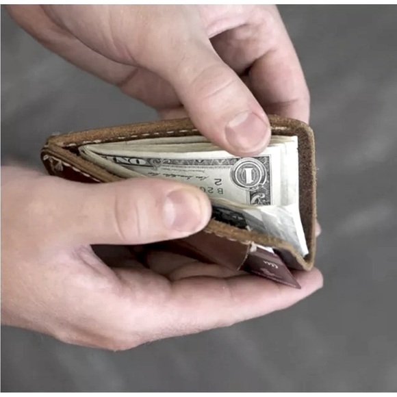 NWOT Men’s Rustico Leather “Wave” Wallet, EDC, Charcoal - Picture 4 of 10